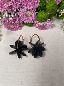 Pendientes negros circulares